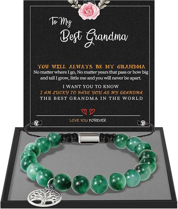 Stocking Stuffers for Teens, Christmas Gifts for Mom from Daughter Beaded Bracelets for Women Teen Girl Gifts Adjustable Charm Link Bead Birthday Graduation Gift for Her Girlfriend Sister