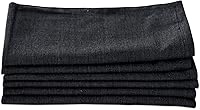 Vista 3 de Juego de 6 servilletas negras de 20 x 20 pulgadas, servilletas 100% algodón, servilletas de cena, servilletas de granja, servilletas de lino