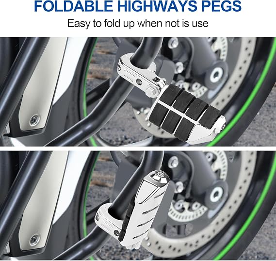 1-1/4 Motorcycle Highway Pegs, Hutexico Highway Foot Pegs Foot Rest For 1.25 Engine Guard Crash Bars For Harley Touring Electra Road Glide Road King Street Glide Sportster 883 Honda Suzuki Kawasaki