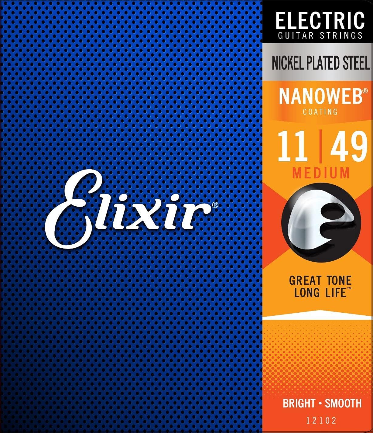 Elixir Strings Electric Guitar Strings with NANOWEB Coating (3 Pack)