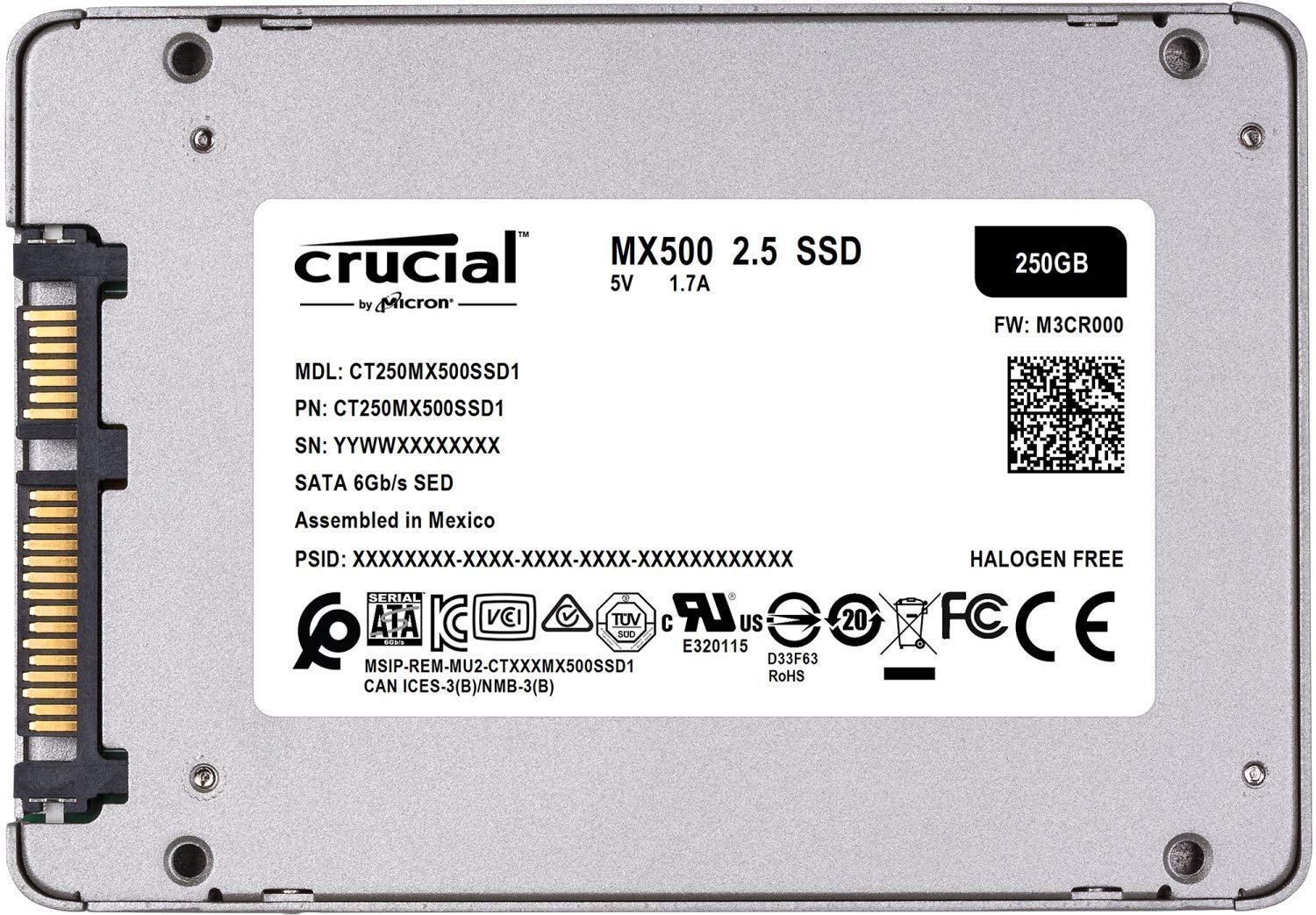 Amazon | Crucial MX500 250GB 3D NAND SATA 2.5 Inch Internal