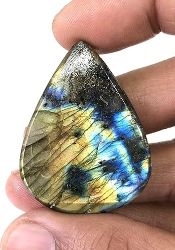 Miniatura 3 de Piedras de labradorita de 79.15 unidades – Tamaño 1.693 x 1.299 in de chakra natural pulido Reiki piedras curativas de bolsillo y piedras