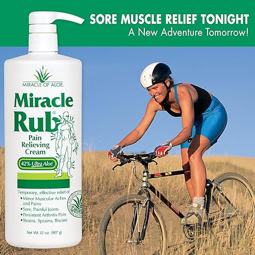 Miniatura 5 de Miracle of Aloe Miracle Rub - Crema para aliviar el dolor, 32 onzas, alivio rápido y eficaz para artritis, dolor muscular y articular, fórmula