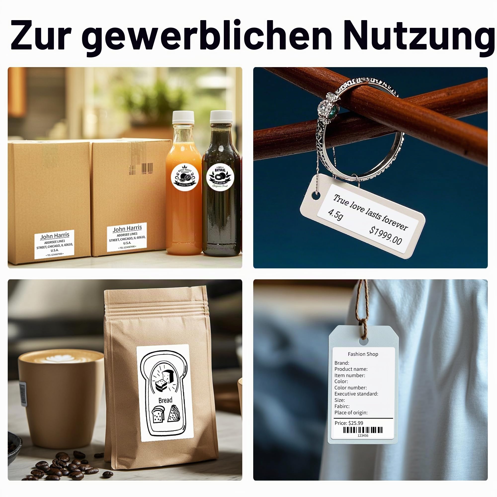 ORGBRO Etikettiergerät, Z3 Bluetooth Thermodrucker 2-3 Zoll Druckbreite Beschriftungsgerät Selbstklebend für Kleidung, Schmuck, Supermarkt, Kleinunternehmen mit 1 Rolle weiße 50x30mm Etiketten, Rot