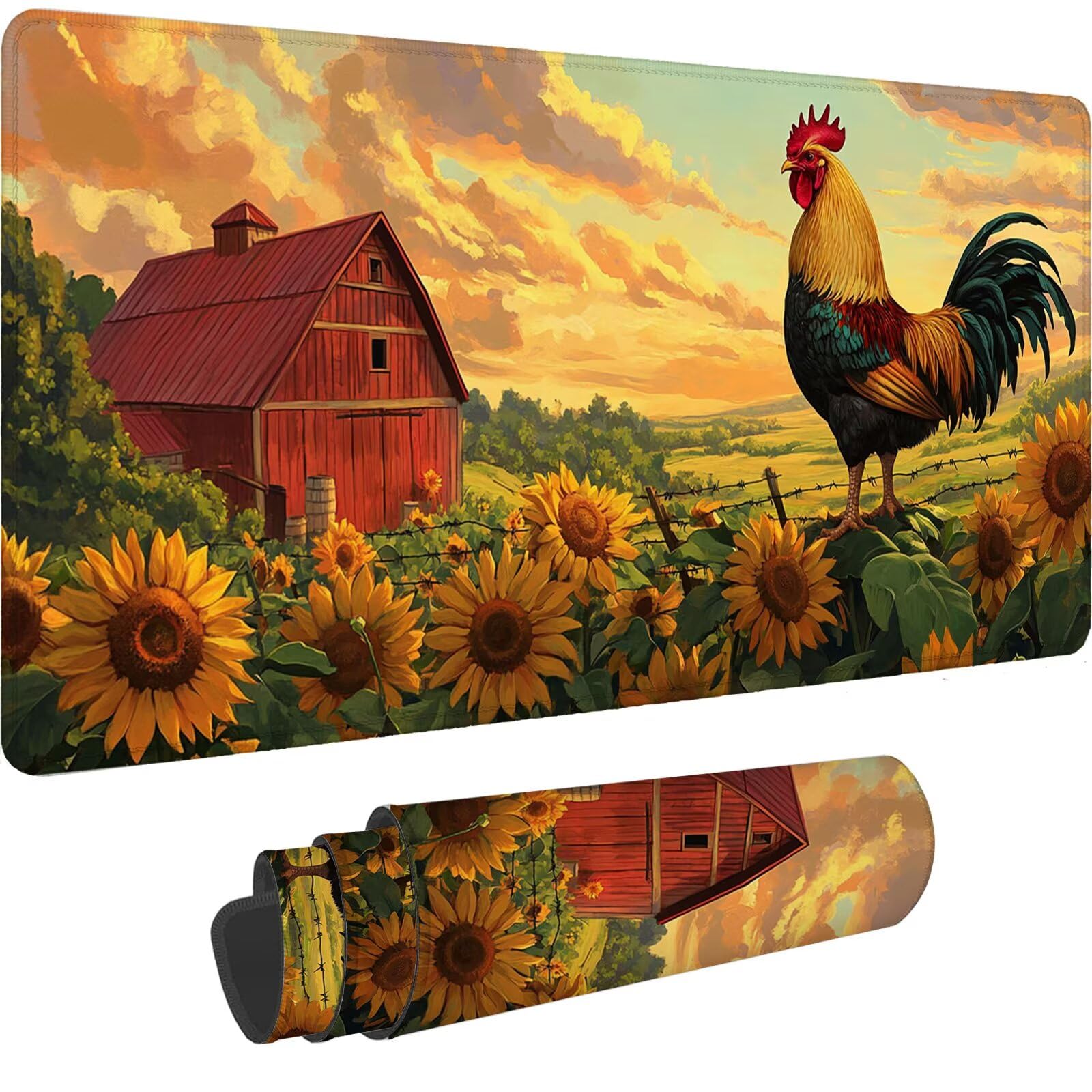 Podkładka pod mysz dla graczy Farm Podkładka pod mysz XXL 1200 x 600 mm Podkładka pod mysz z antypoślizgową gumową podstawą, wodoodporna antypoślizgowa podkładka pod mysz do komputera / domu / gracza