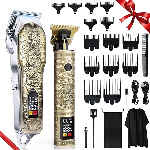 Professional Hair Clippers and Trimmers Set for Men, Cordless Rechargeable Electric Hair Clippers for Hair Cutting, Haircut Clipper for Barber, Gifts for Men, Birthday Gifts for Husband