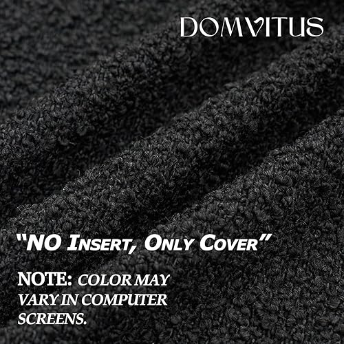 Miniatura 2 de DOMVITUS Boucle - Fundas de almohada de 18 x 18 pulgadas, almohadas decorativas negras para sala de estar, fundas de almohada para dormitorio,