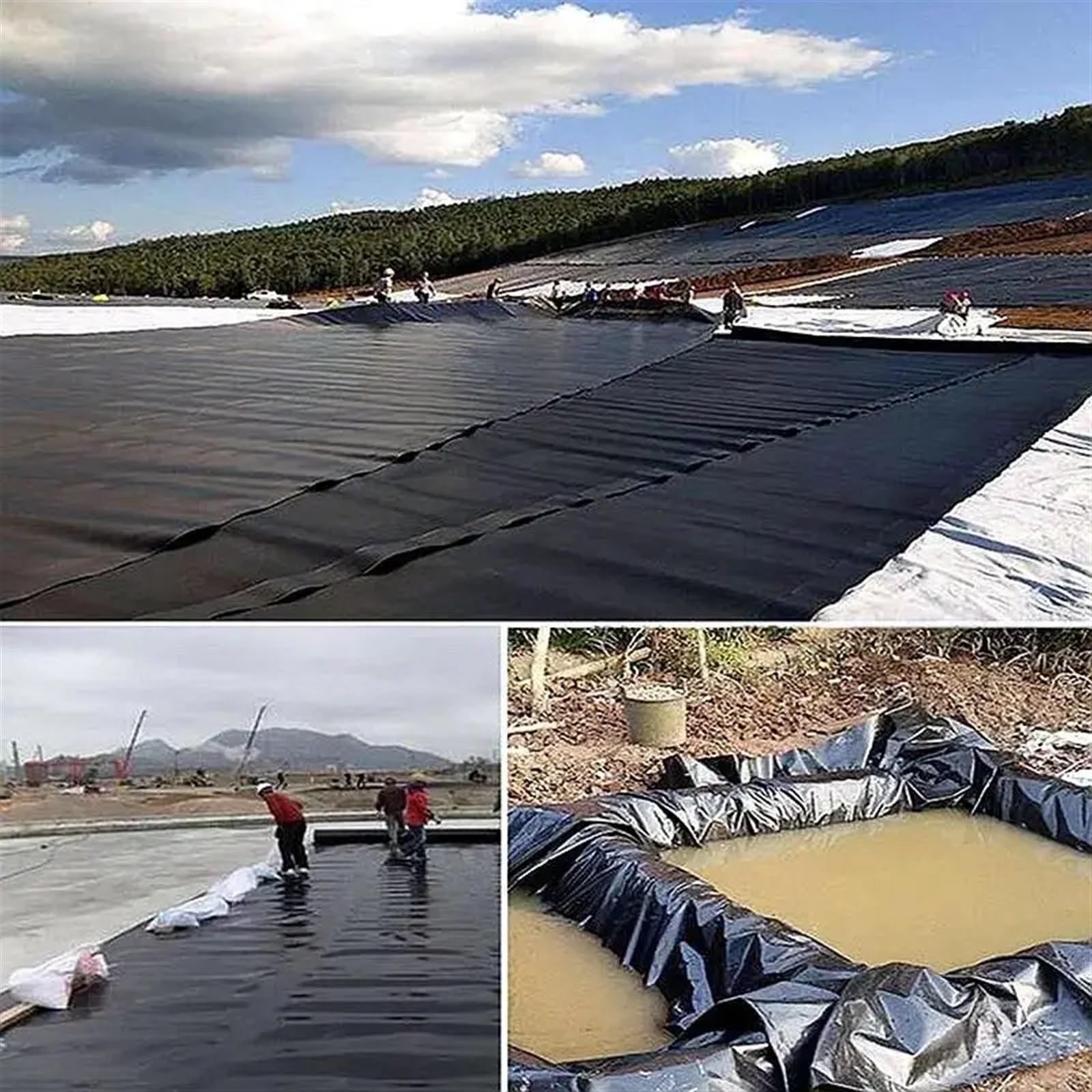 Liner para estanque de jardín Revestimiento for estanque de peces, espesor de jardín, paisajismo, piscina, membrana impermeable, película antifiltración for estanque de acuicultura(1.5x12m,Thickness 0