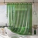 AmazerBath Shower Curtain Liner for Spring, 100% EVA Clear Green Heavy Duty Luxury Shower Curtain and Liner 2-in-1, 72x72 Plastic Weighted Shower Liner, 12 Rustproof Grommets & 3 Heavyweight Stones
