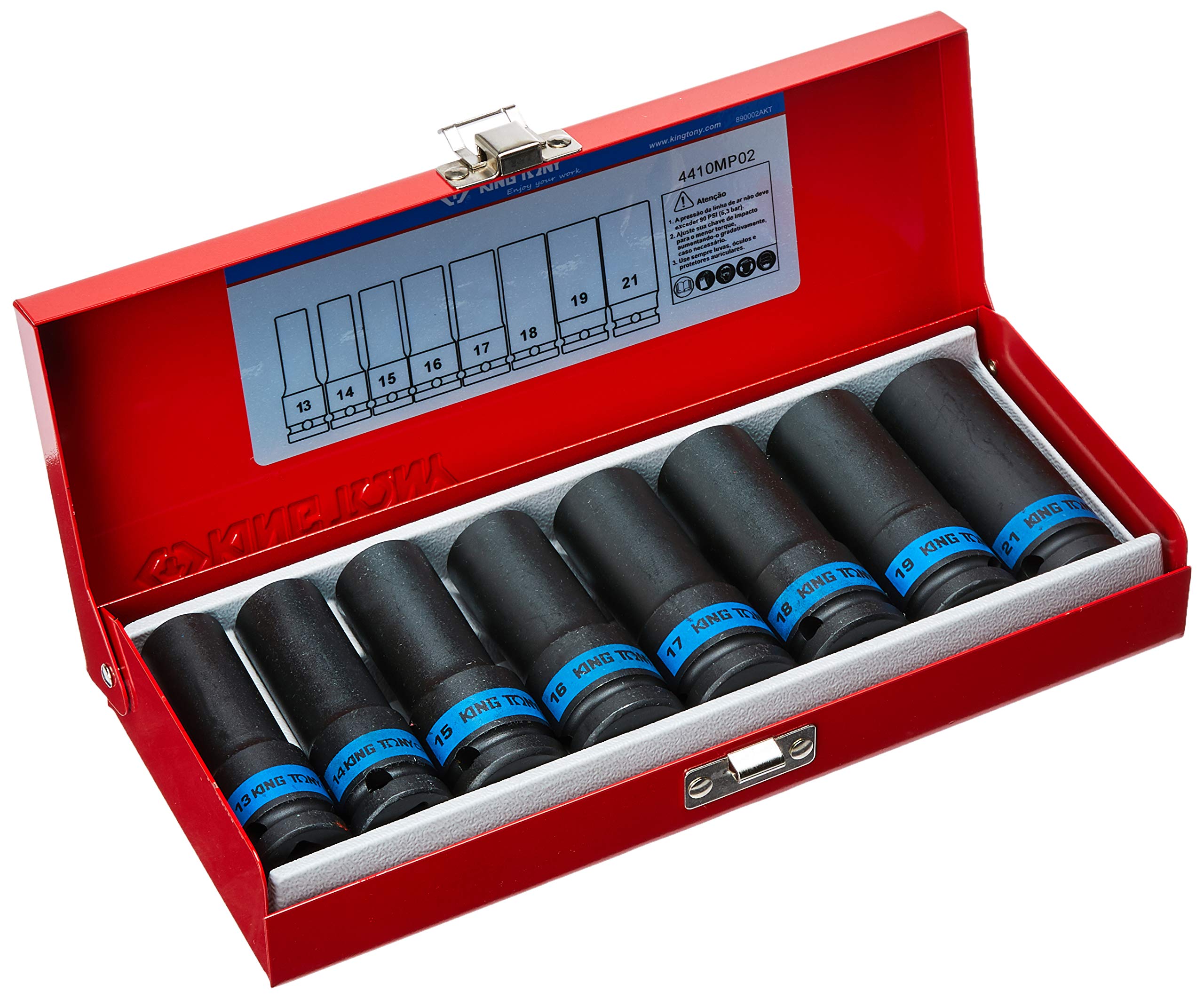 KingTony BR Jg Soquete Impacto Sextavado Extra Longo C/ 8 Pcs - 1