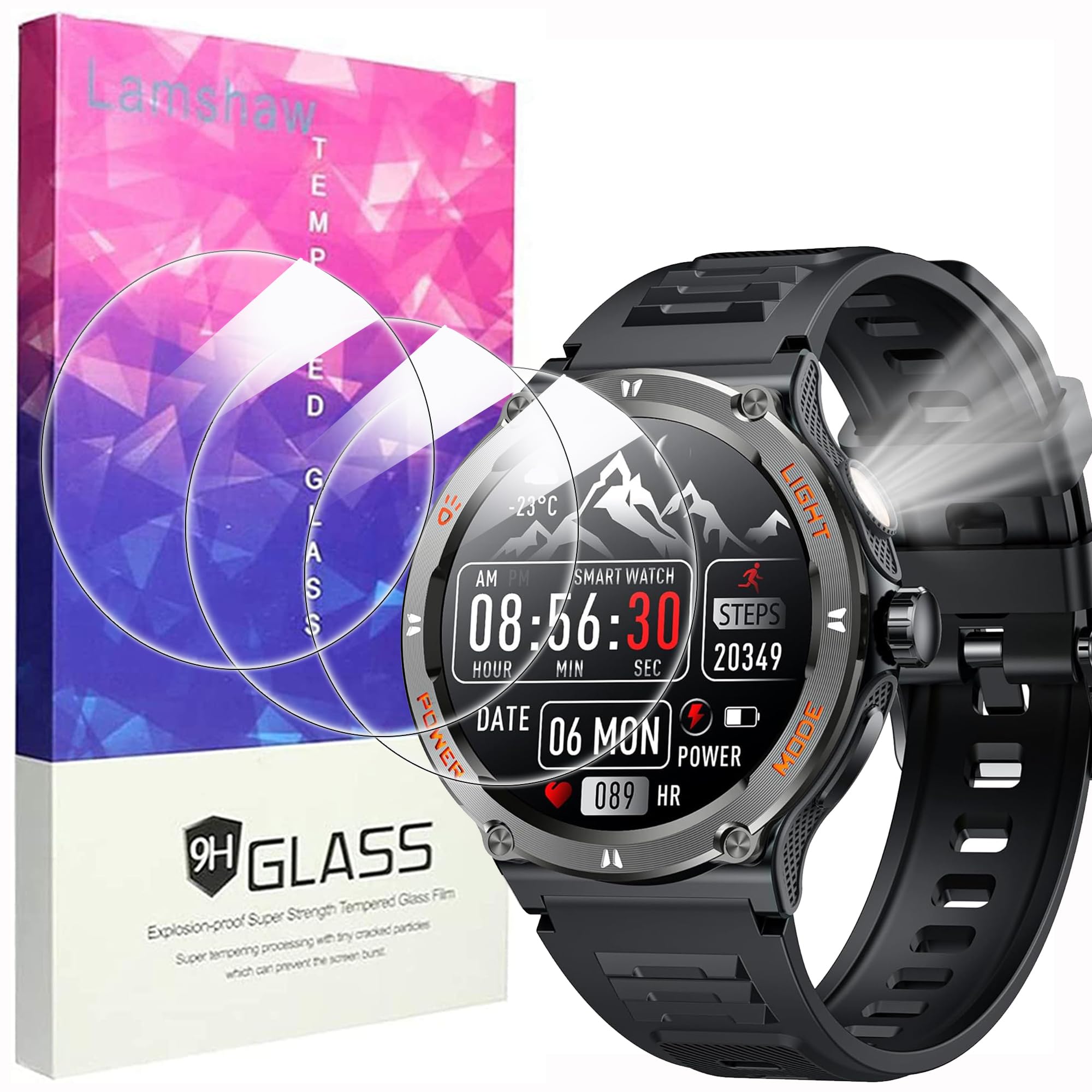 Blueshaweu 3 Pezzi Vetro Temperato Compatibile per \u200e\u200eNONGAMX 1,53�  Smartwatch, Pellicola Protettiva Schermo in Vetro Temperato Alta  Risoluzione Compatibile per ONGAMX 1,53� Smartwatch. (glass) : Amazon.it:  Elettronica