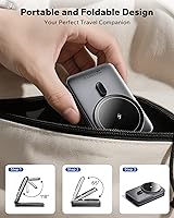 Vista 2 de KPON Foldable 3in1 Charging Station for Magsafe, Travel Phone and Watch Charger for Apple, Wireless Charging Dock for Multiple Devices iPhone 17 16
