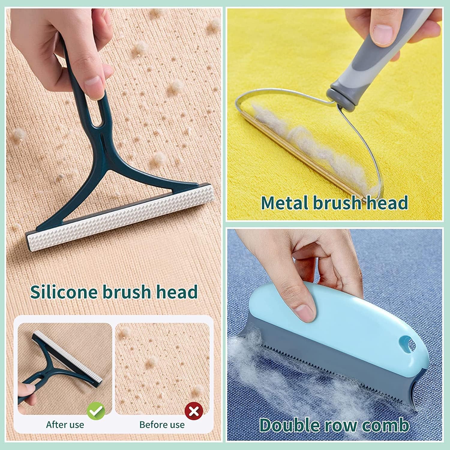 Pet Hair Remover for Couch Carpet: Dog Hair Remover for Laundry Couch Car Carpet Clothes Furniture - Pet Hair Portable Dog Cat Hair Remover Reusable Pet Hair Remover Tool