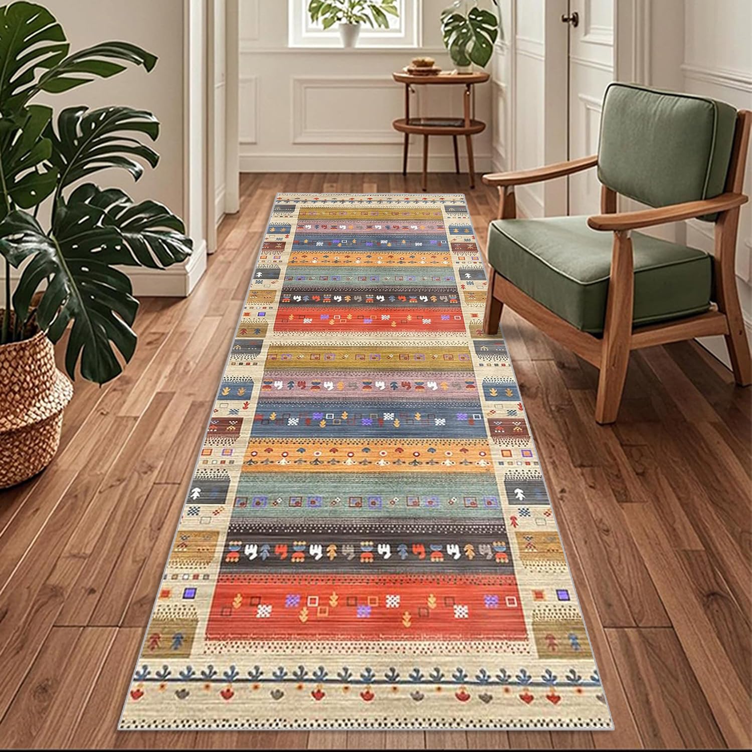 Tappeto Passatoia per Corridoio Lungo Lavabile Tappeto Corridoio Antiscivolo Tappeto Passatoia Cucina Tappeti Runner Passatoia per Ingresso Cucina Camera da Letto Soggiorno,，60x300cm