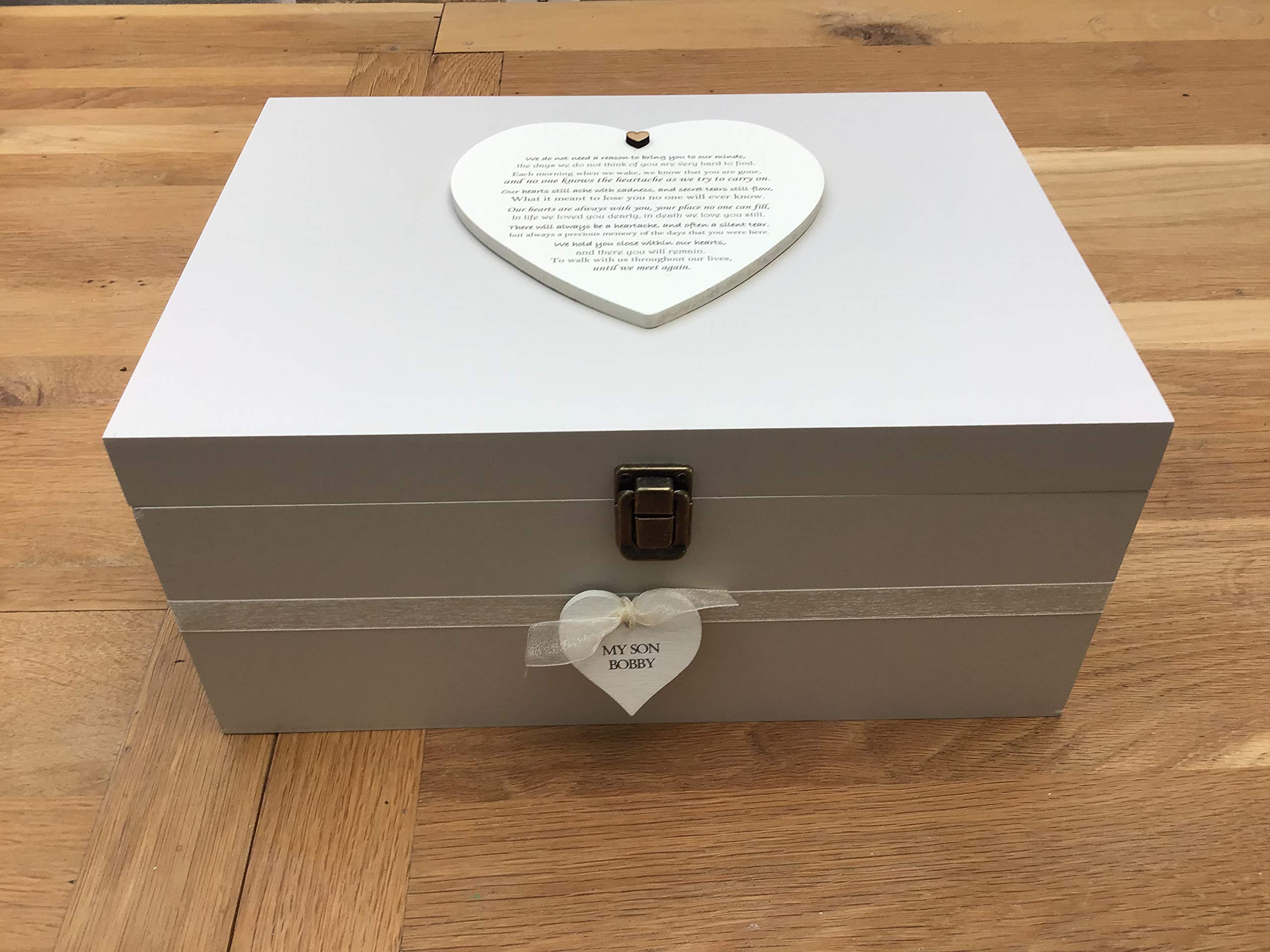 Caja de memoria para hijo con diseño de duelo personalizable y recuerdo de recuerdo de un niño muy grande o cualquier nombre o texto