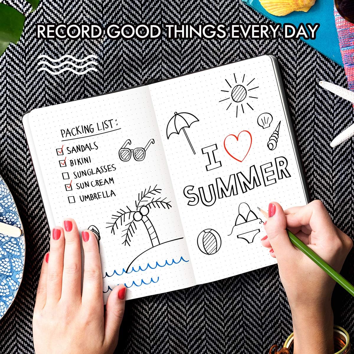 Dotted Grid Notebook/Journal, Dot Grid Hard Cover Notebook, 120gsm Premium Thick Paper with Fine Inner Pocket for School & Office Supplies, Black Smooth Faux Leather, 5''×8.25''