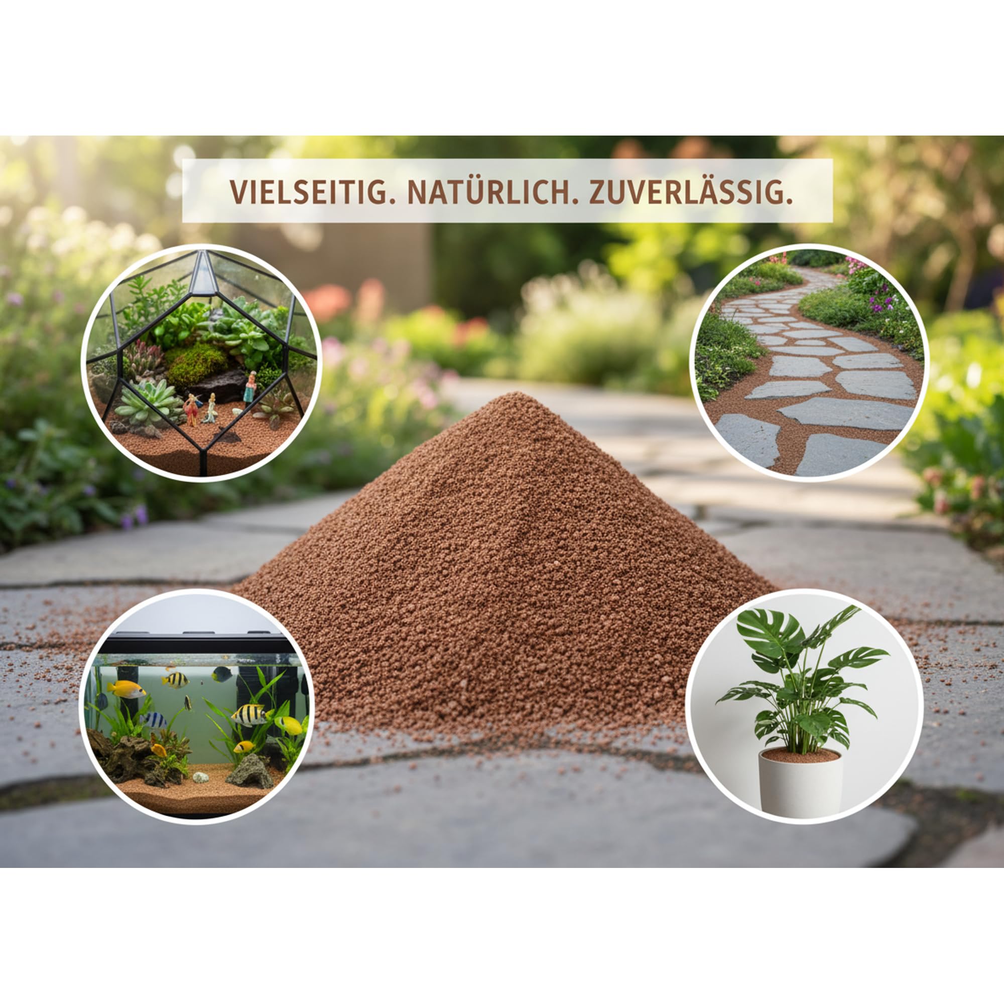 Lava-Fugensand 0–2 mm, Terrariensand 25 kg, für Garten, Wege & Terrarien, natürlicher Gartendekor, frostresistent