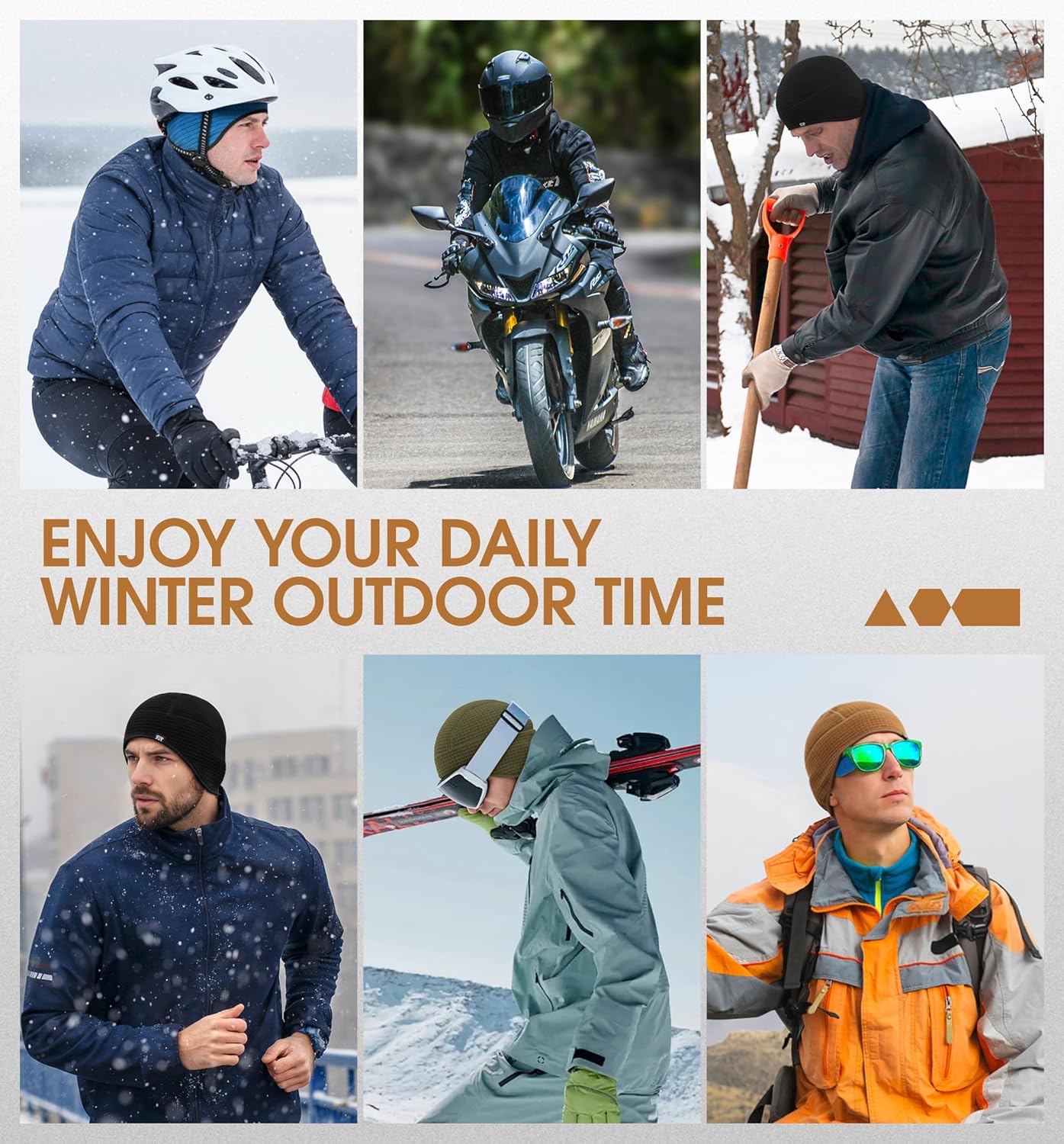 SUNMECI Winter Thermal Helmet Liner Skull Cap, Fleece Lined Warm Cycling Cap Ski Beanie for Men Women - Image 7