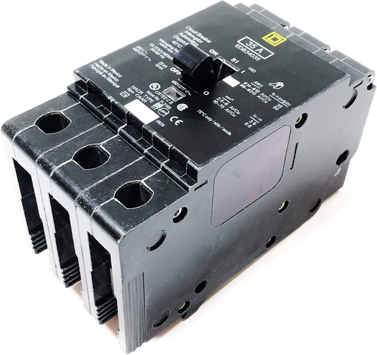 SCHNEIDER ELECTRIC 480Y/277-VOLT 35-AMP EDB34035 Miniature Circuit Breaker 480Y/277V 35A