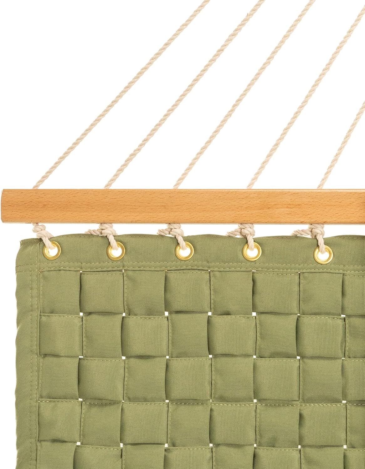 Castaway Living 13 ft. Large Green Soft Weave Hammock with Free Pillow, Storage Bag, Extension Chains & Tree Hooks, Accommodates 2 People, 450 LB Weight Capacity, 13 ft. x 55 in.