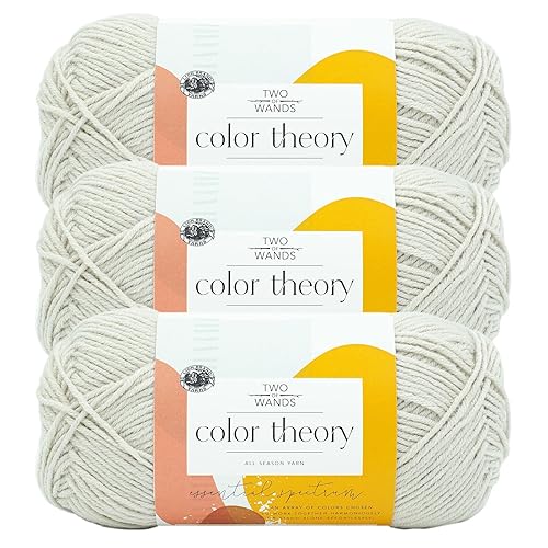 Lion Brand Yarn, Color Theory Worsted Weight Yarn for Knitting and Crochet, Moonbeam, 3 Pack, Acrylic Fiber with Modern Color Palette, Perfect for Sweaters, Hats and Cozy Blankets
