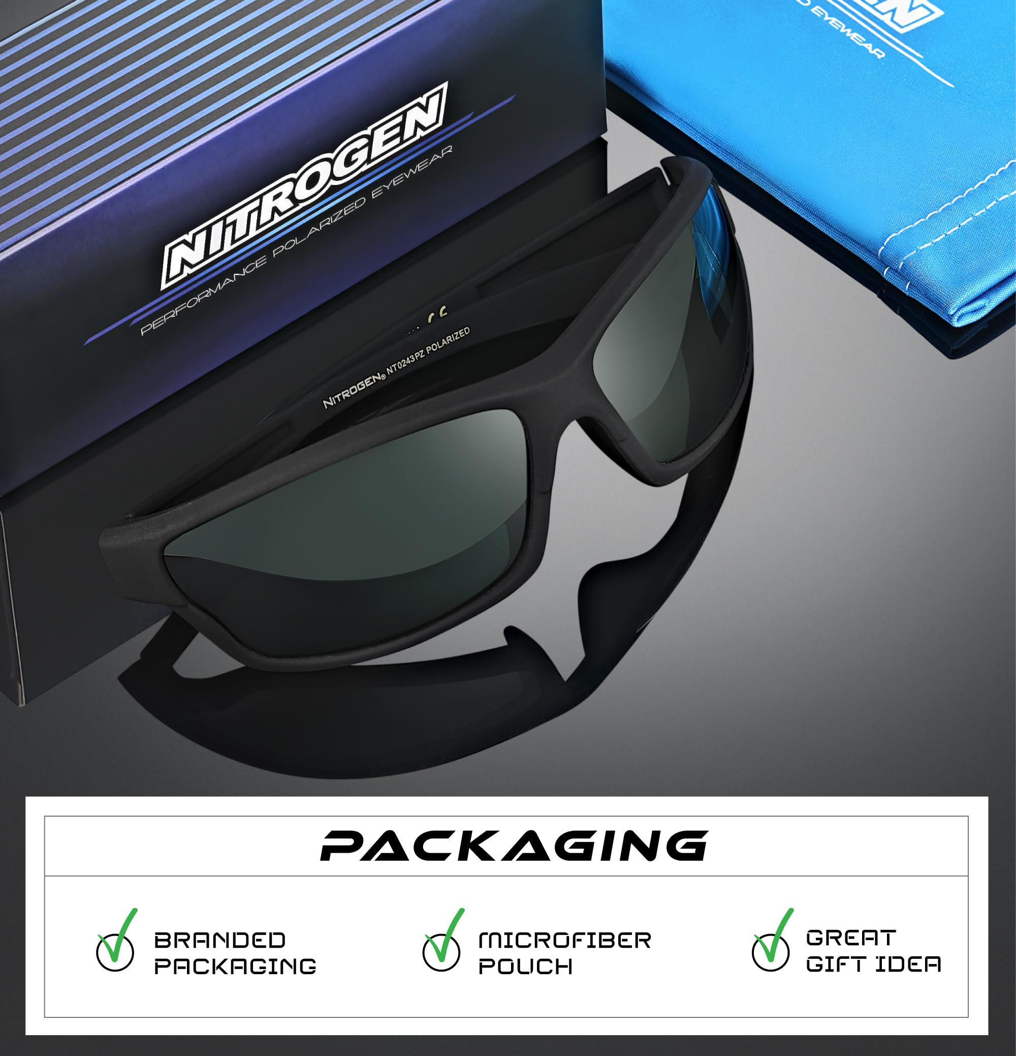Nitrogen Gafas de sol unisex polarizadas para hombre y mujer