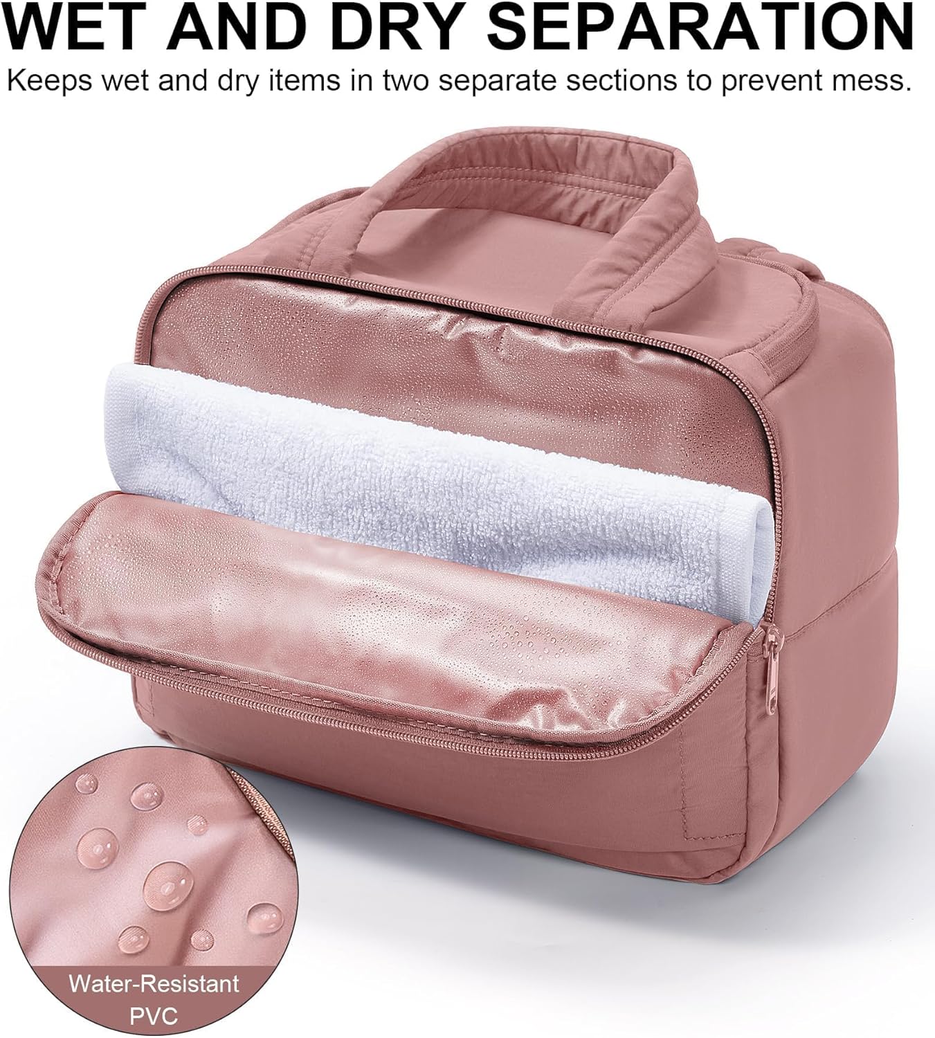 Travel Toiletry Bag for Women, Lightweight Large Quilted Puffy Makeup Bag Wide-open... - Image 6