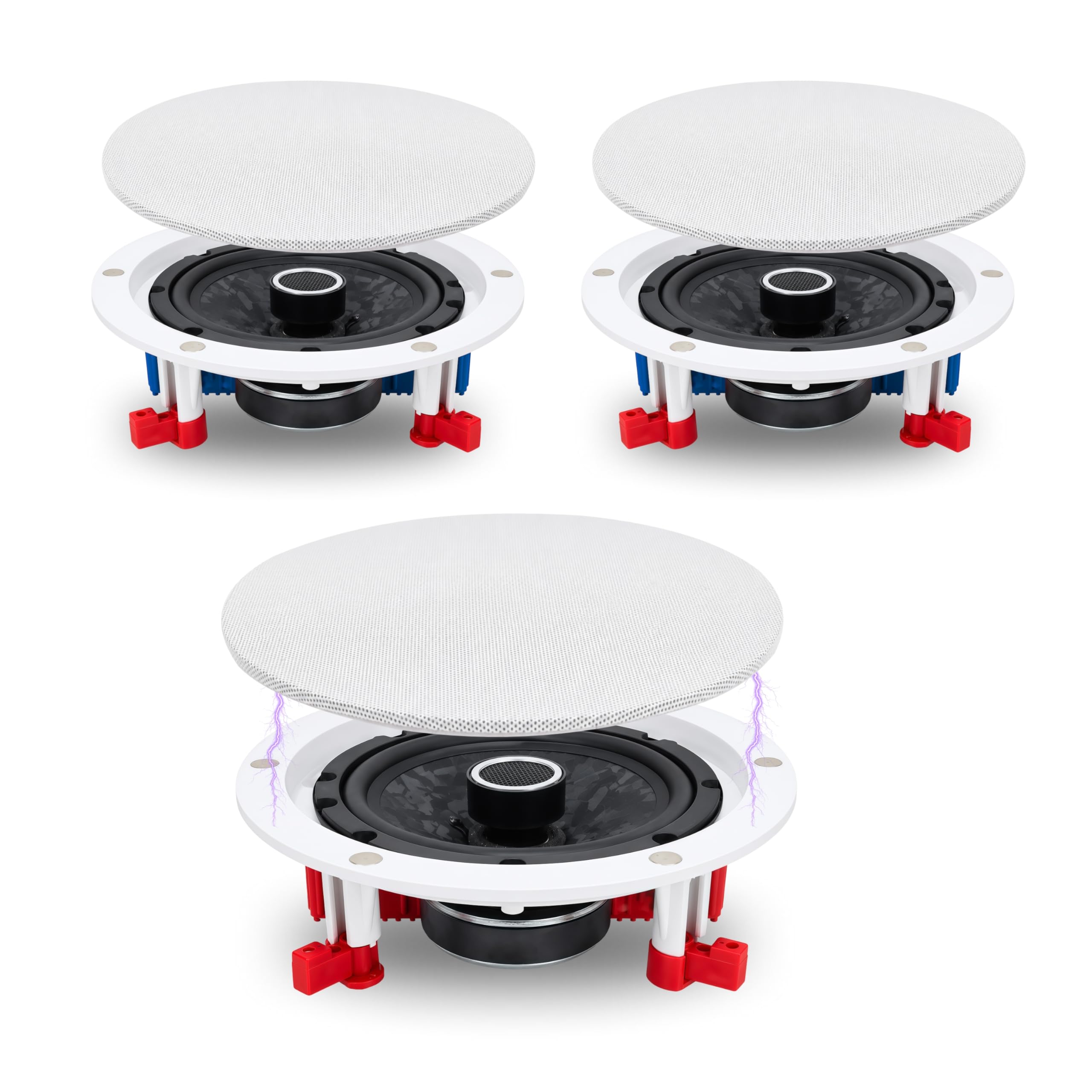 Powerlink 9" Bluetooth Ceiling Speaker Pack of 3 (1 Master + 2 Receiver) 120W RMS (40W Each), Multi Wireless Speaker Connectivity, Built-in Amplifier, 2-Way Stereo Sound for Home, Office, Gym.-image-37