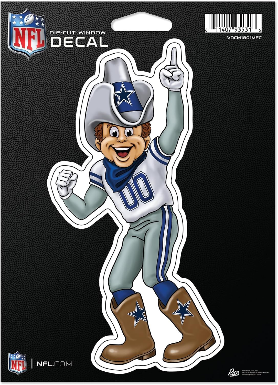 Uniquely Original NFL Football Dallas Cowboys Mascot Design 5" x 7" Vinyl Die-Cut Decal - Car/Truck/Home Accessory