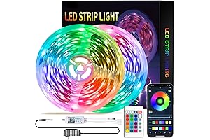 SYLVANIA Mosaic LED Strip Lights - 2x50Ft Smart RGB LED Lights for Bedroom