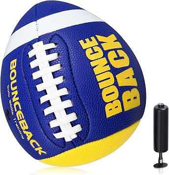 BOUNCEBACK Training Football, Youth Size & Official Size, Fatherless Football PassCatch Solo Enhancing Passing Catchingwith Pump