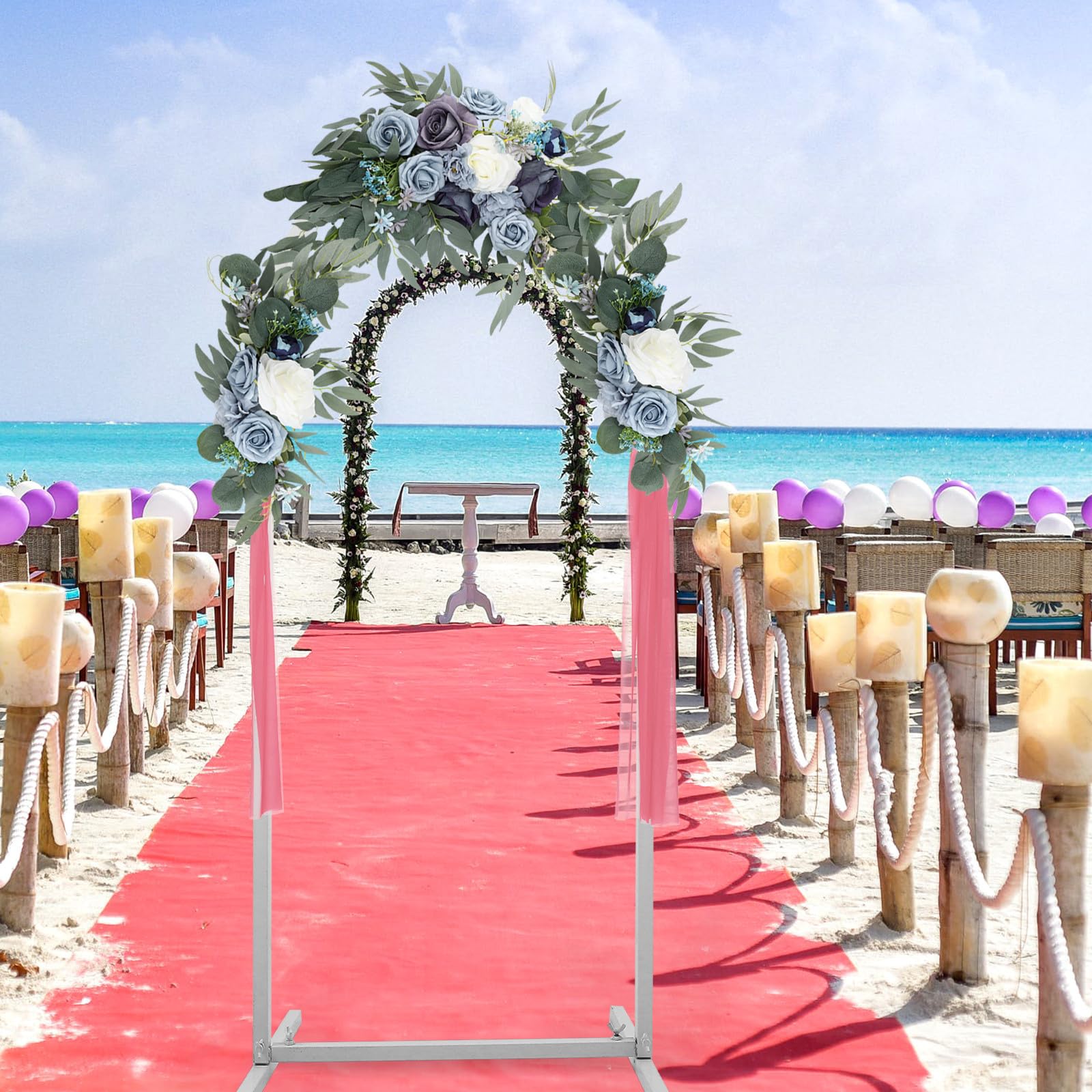 DOITOOL Supporto per Sfondo ad Arco in Ferro, Arco per Matrimonio Riutilizzabile, Decorazione di Sfondo Bianca, per Decorazioni Natalizie e Festa a Casa