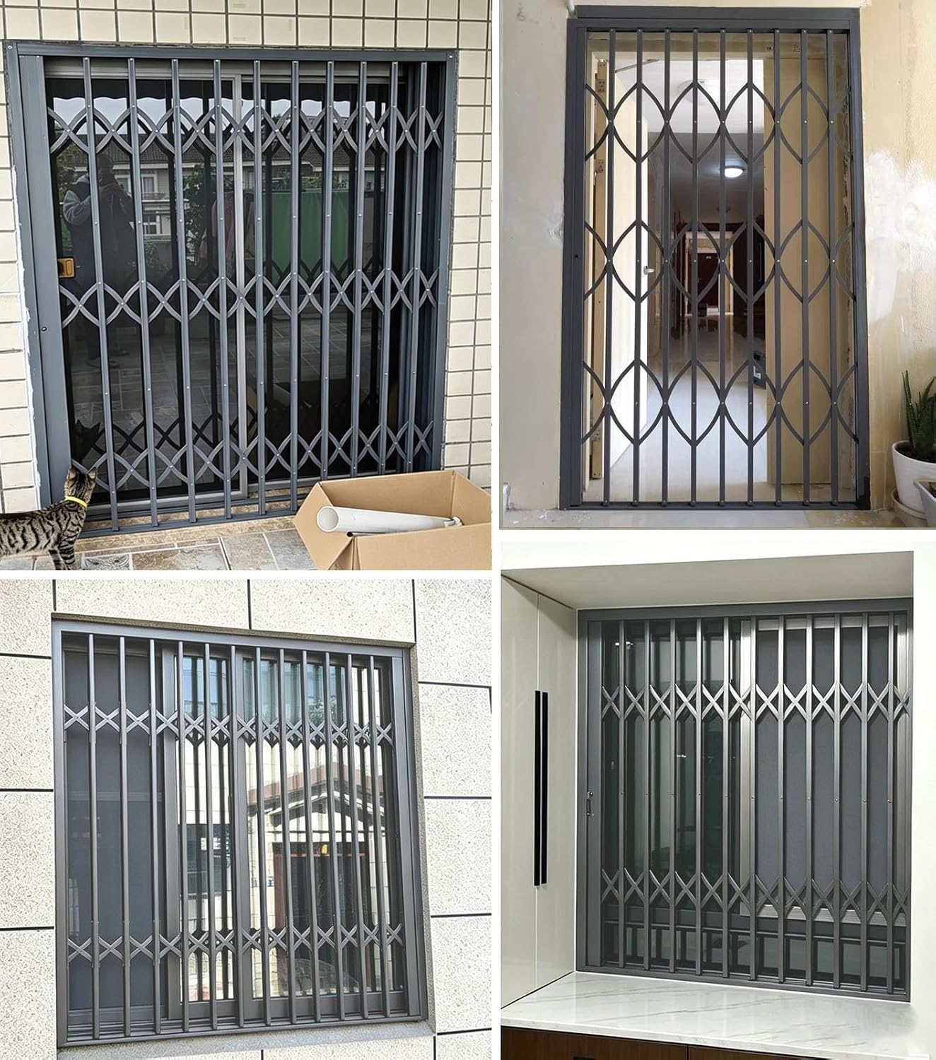 Barre di sicurezza pieghevoli per porte finestre e balconi. (W90xH150cm/36x60in)
