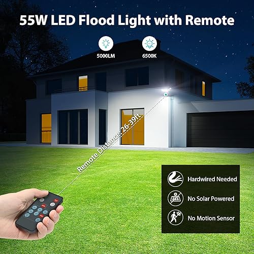 Miniatura 5 de iMaihom 5 cabezales ajustables para iluminación exterior LED del anochecer al amanecer, luces de inundación de 55 W al aire libre con control