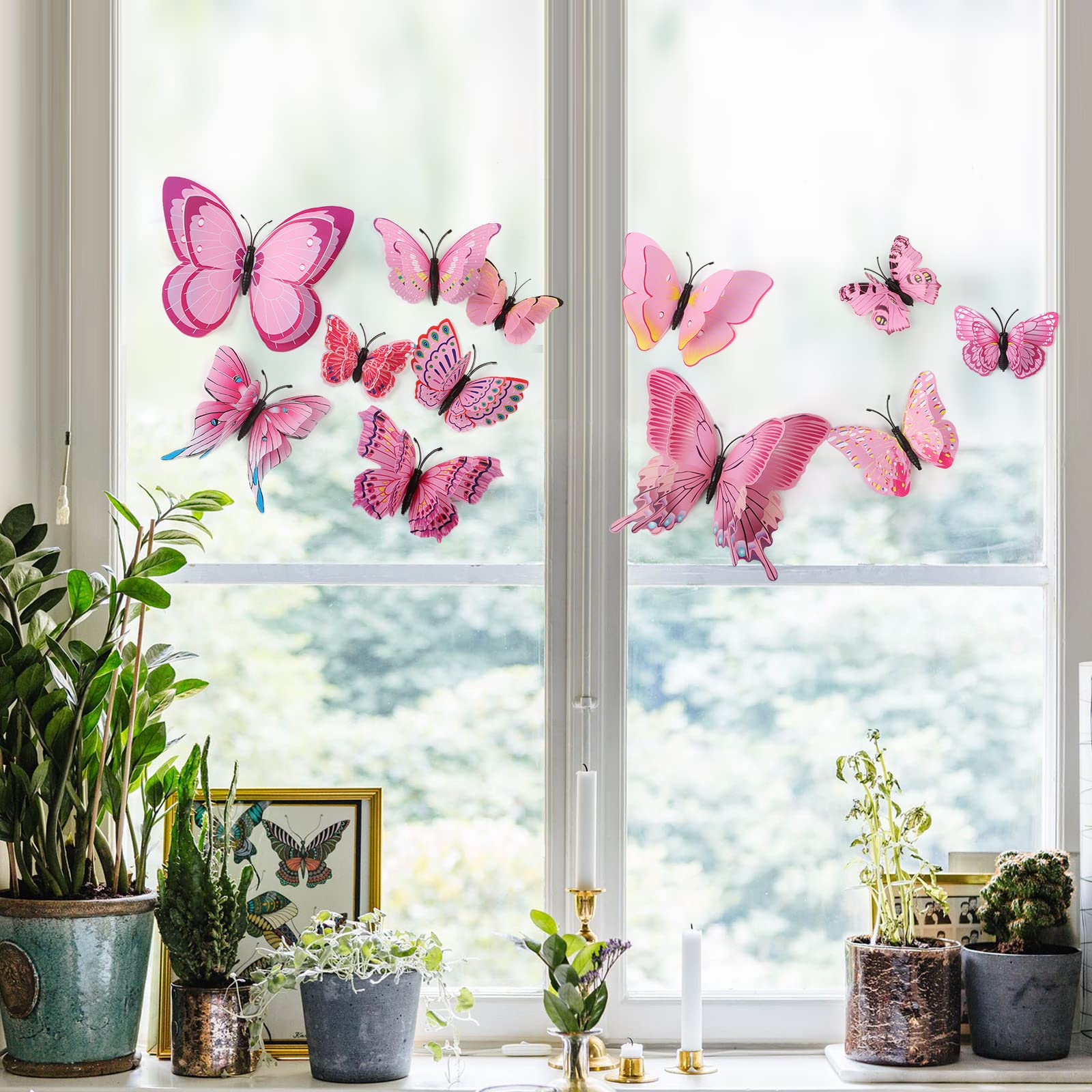 24 Farfalle 3D Per Decorazione Parete – Kit Con Adesivi Biadesivi, 3 Stili E Dimensioni – Ideali Per Compleanni, Matrimoni, Camerette, Feste