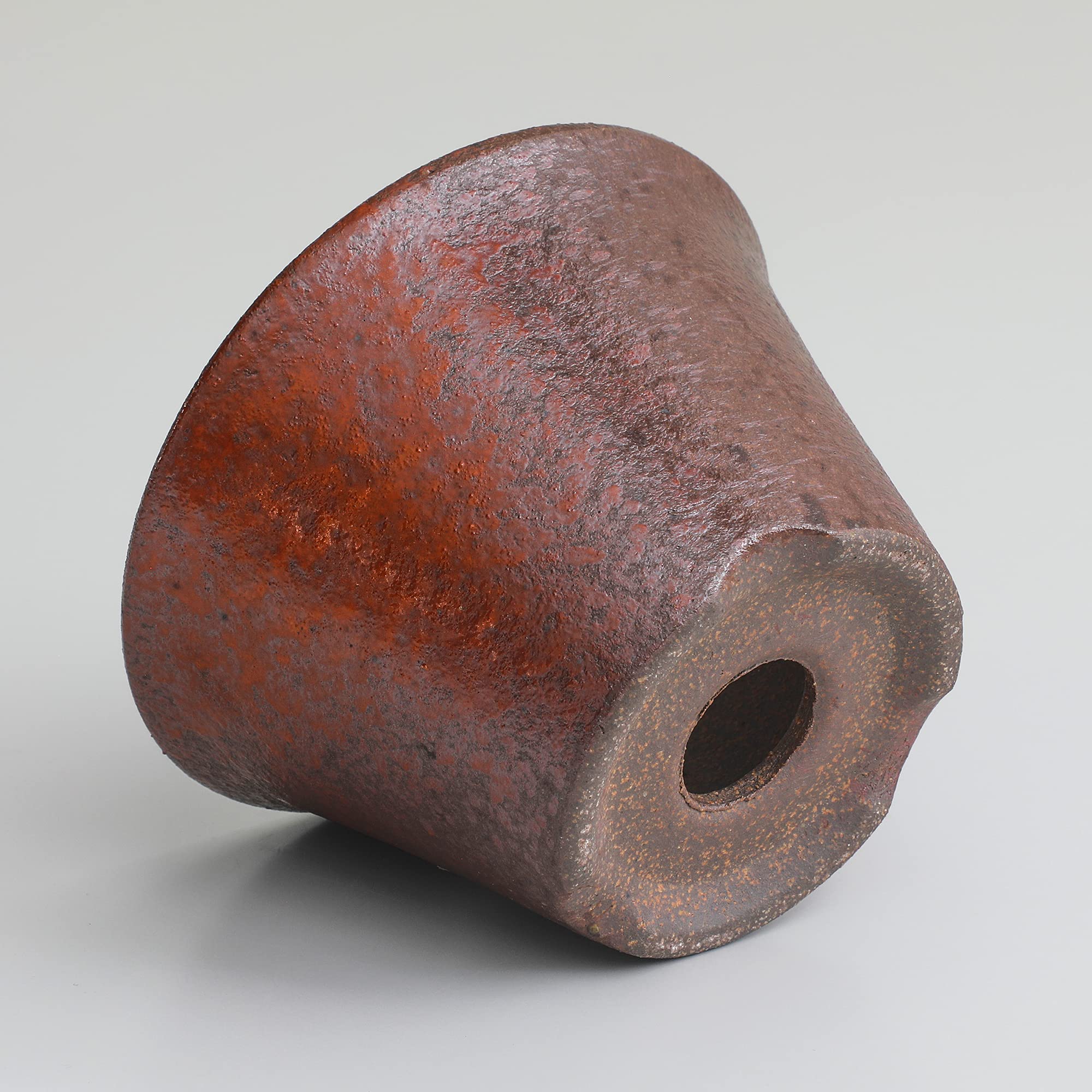 Wazakura Banko Series Petit pot à bonsaï arrondi en céramique fait à la main avec trou de drainage, fabriqué au Japon, pour jardin, entraînement, Contanaire, fleurs succulentes et plantes d'intérieur
