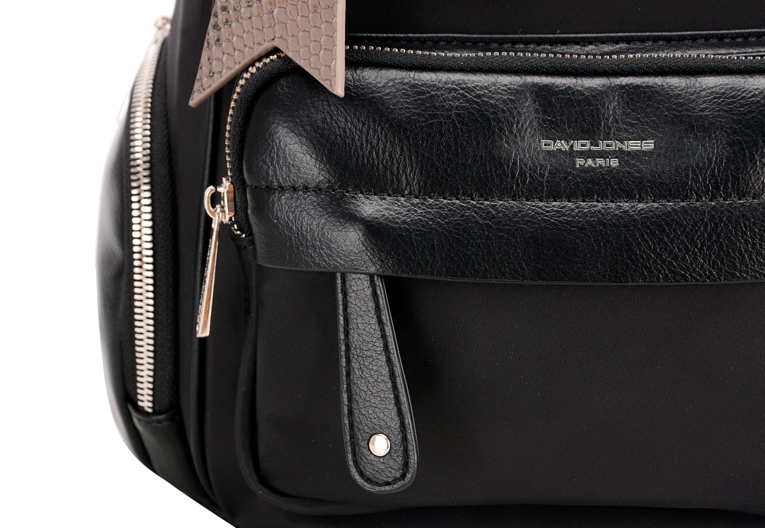 David Jones - Borsa Zainetto Piccolo Donna - Zaino Ragazza Nylon Impermeabile PU Pelle Morbida - Daypack Backpack Casual Elegante - Rucksack Borsetta Moda Carina Fashion Quotidiana - Nero