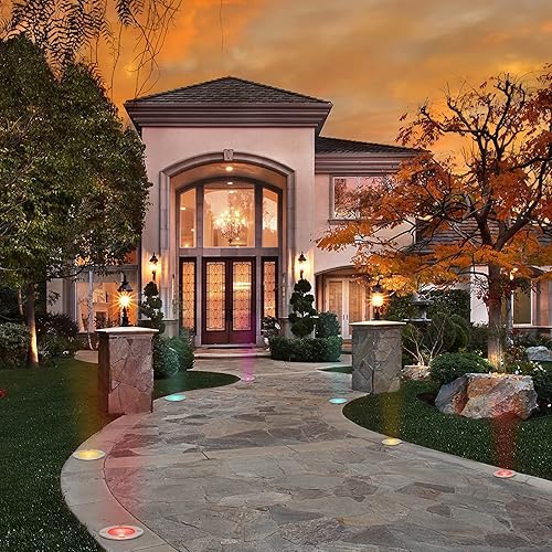 Miniatura 6 de ACHENGE Luz LED de bajo voltaje en el suelo, luces de pozo, cambio de color, iluminación de paisaje, 3 W, 12 V, luz de paisaje al aire libre, RGB