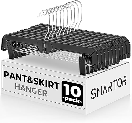 SMARTOR Perchas para pantalones y faldas  Perchas con clips para pantalones cortos, camisas, jeans, vestidos, pantalones cortos, abrigos, ropa,