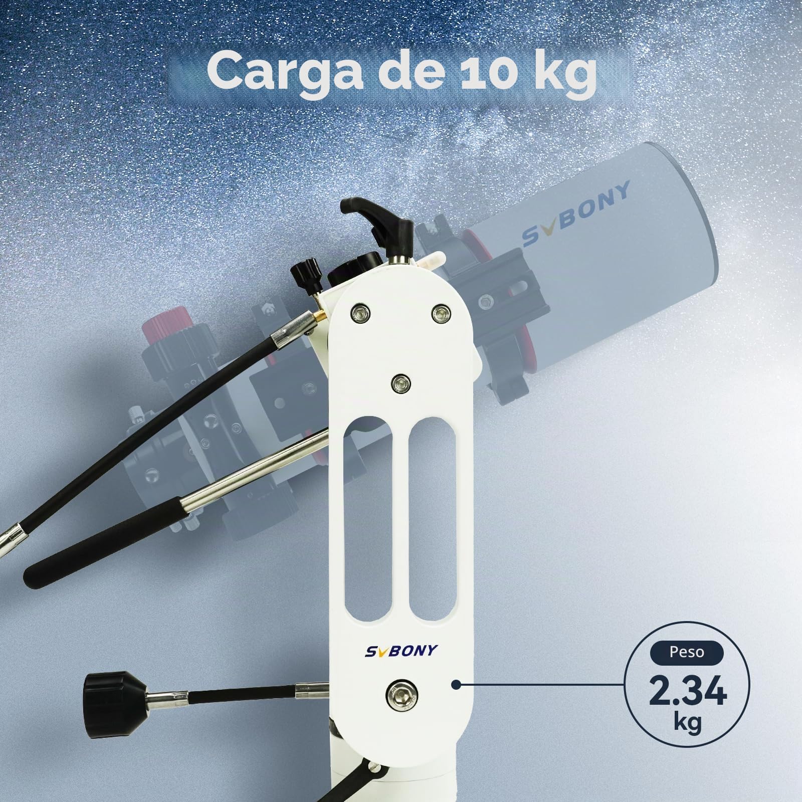 SVBONY SV225 - Montura altazimutal, de ángulo, ajustable, capacidad de carga 10 kg, estructura hueca CNC, ajuste fino, accesorios de telescopio con engranaje de velocidad variable