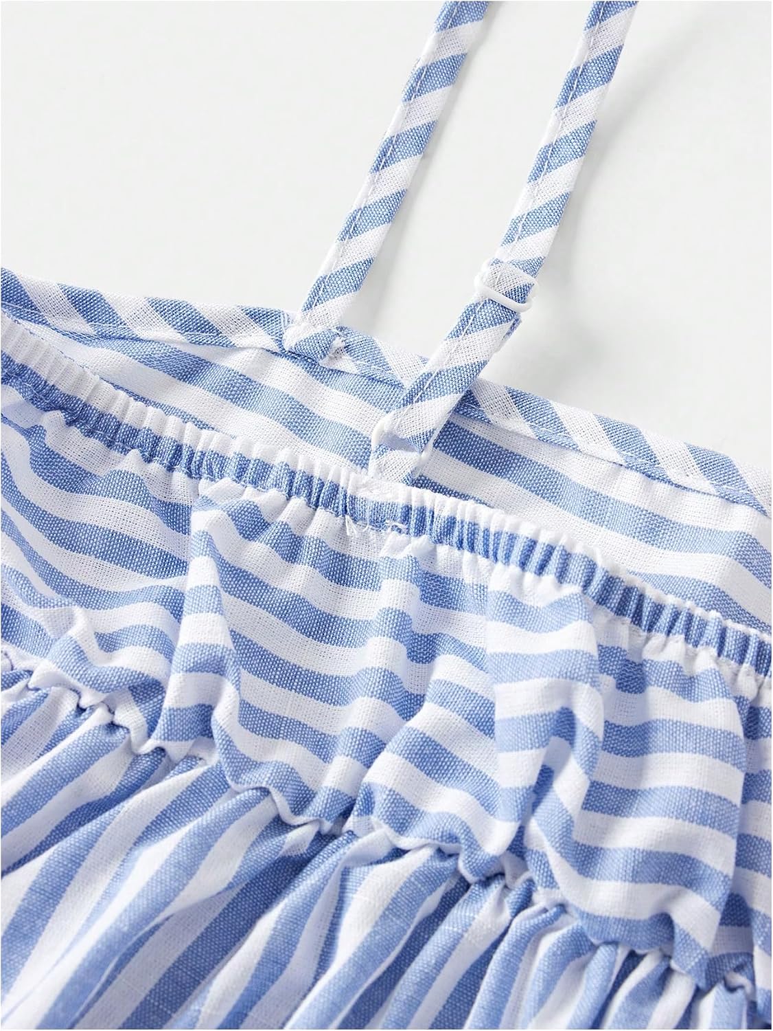 Floerns Girl's 2 Piece Outfit Cute Summer Vacation Striped Peplum Hem Camisole and Wide Leg Pants Sets