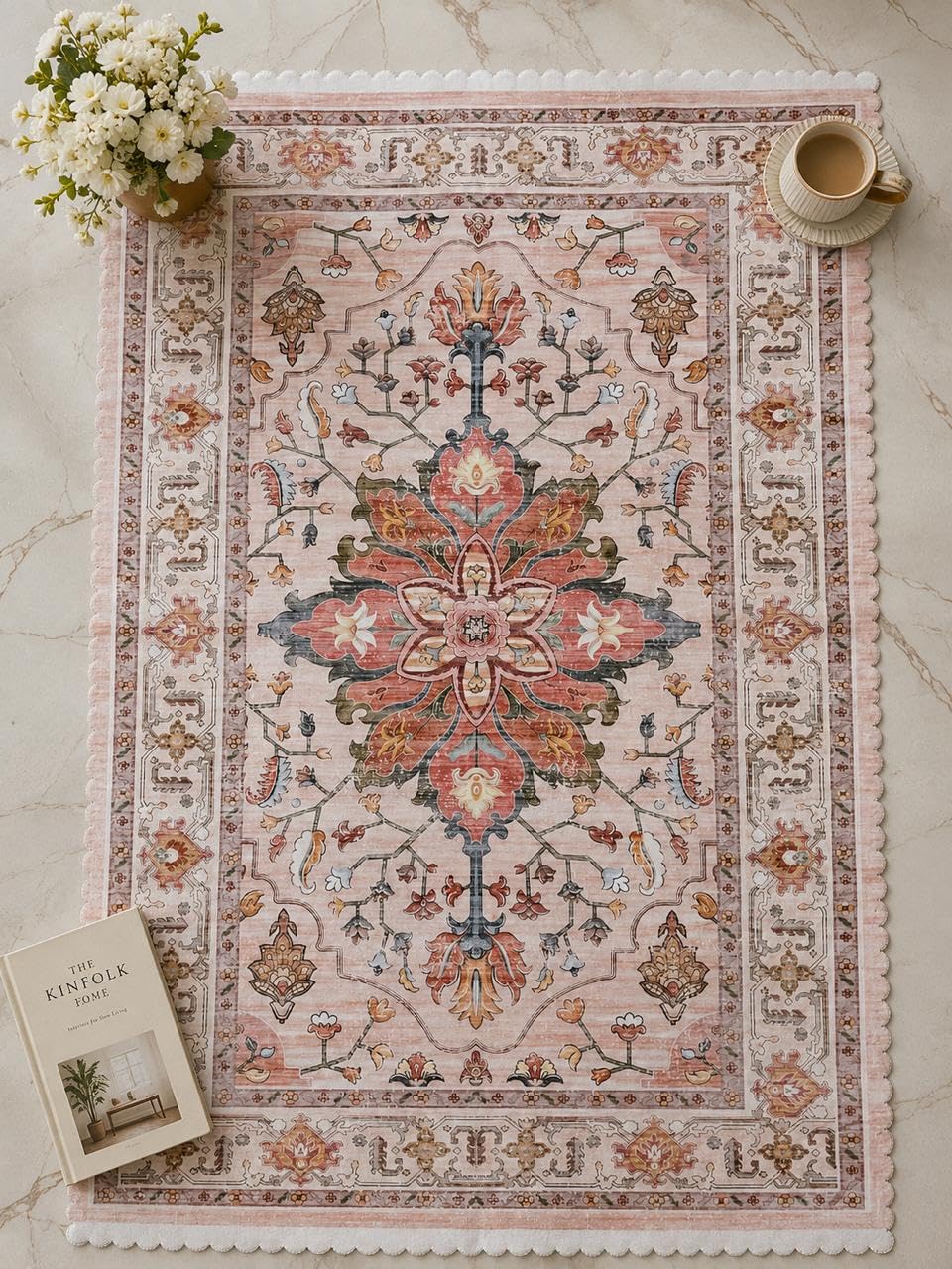 RD TREND® Carpet for Hall Digital Printed Carpet for Living Room 34x55 inch | Anti Slip Backing Rug for Bedroom Floor & Home Décor | Nude Pink-image-14