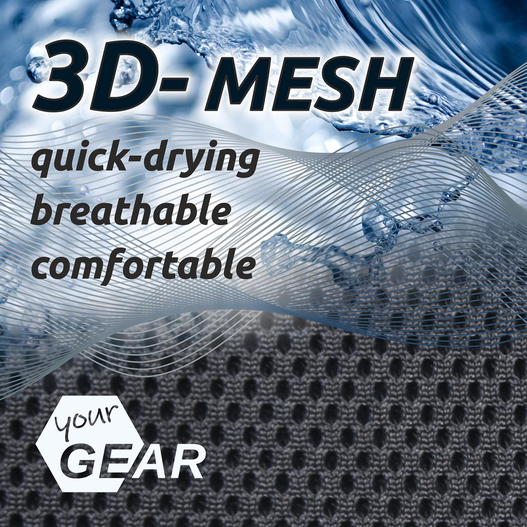 your GEAR Campingstuhl Carini - gepolsterter Klappstuhl - 3D Mesh - max. 180 kg - Angelstuhl geeignet für VW T5 T6 T6.1 Heckklappe