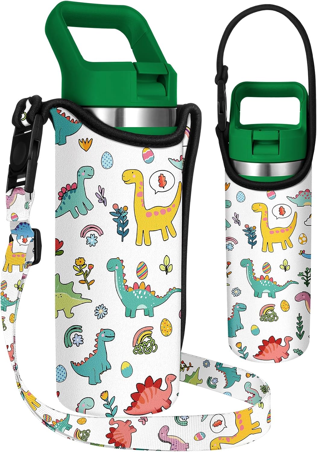 Miss Adola Water Bottle Carrier with Strap - Handheld Kids Water Bottle Holder for 10-16 oz / 14-20 oz Cute Cartoon Design Neoprene Crossbody Bottle Sling Bag for Boys Girls