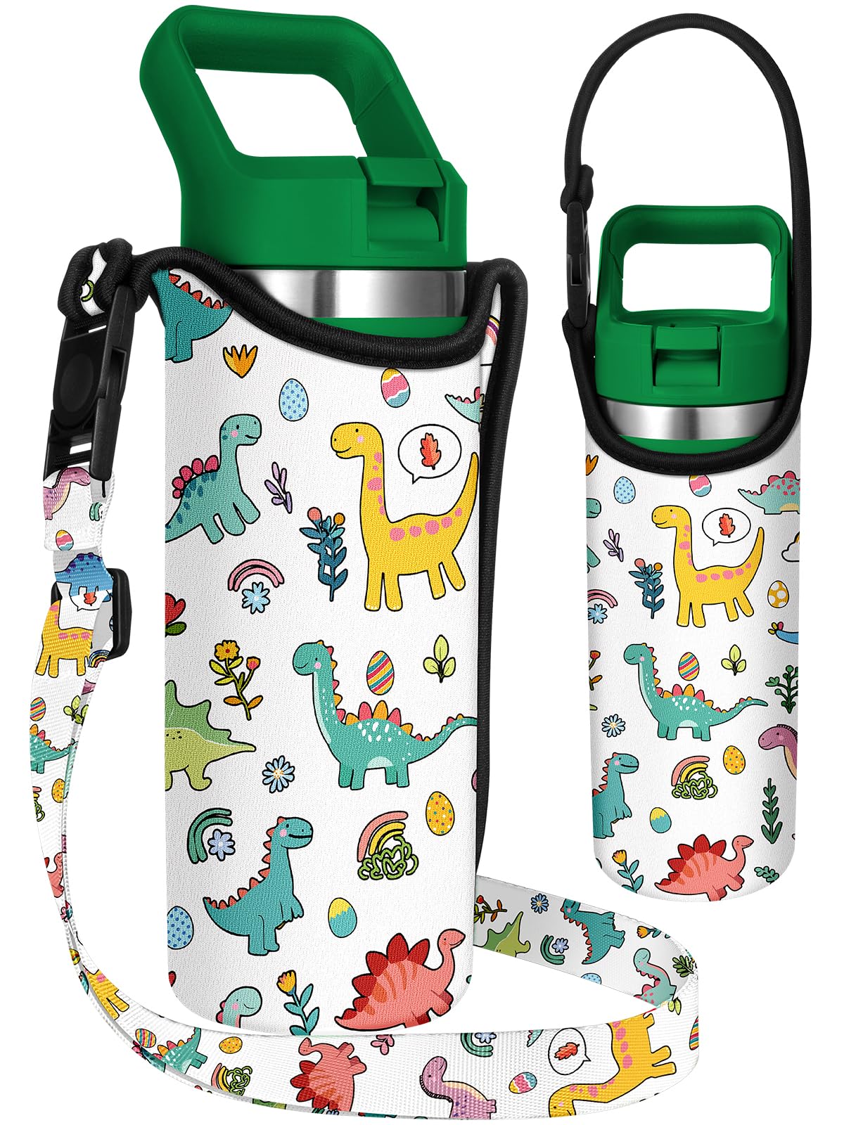 Miss Adola Water Bottle Carrier with Strap - Handheld Kids Water Bottle Holder for 10-16 oz / 14-20 oz Cute Cartoon Design Neoprene Crossbody Bottle