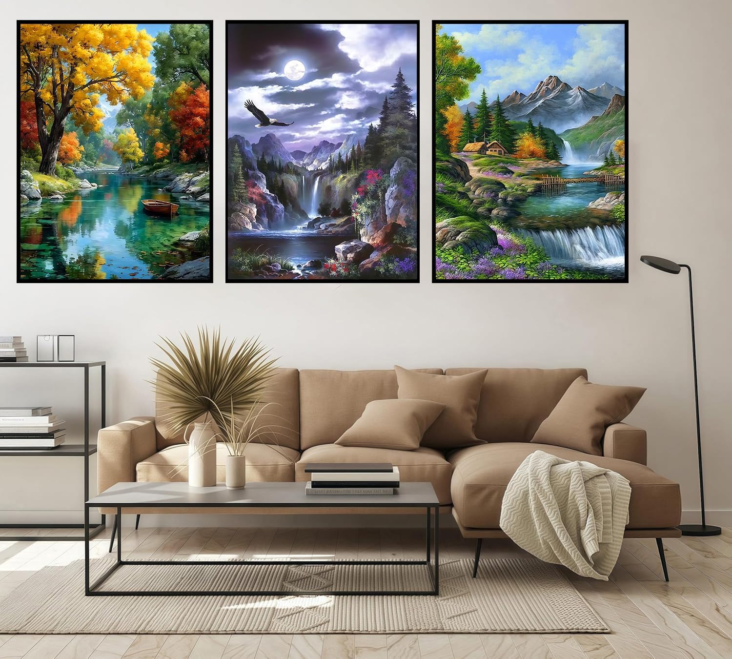 Ekuxom 3 Pack Diamond Art Kits for Adults-Landscape Diamond Painting image 5