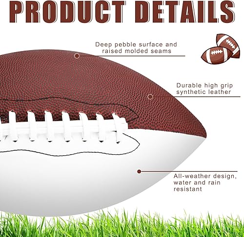 Miniatura 9 de Liliful 2 piezas de fútbol de fútbol con autógrafo, tamaño oficial, con 2 soportes, 2 bolígrafos distintivos y 1 bomba para trofeo, aniversario,