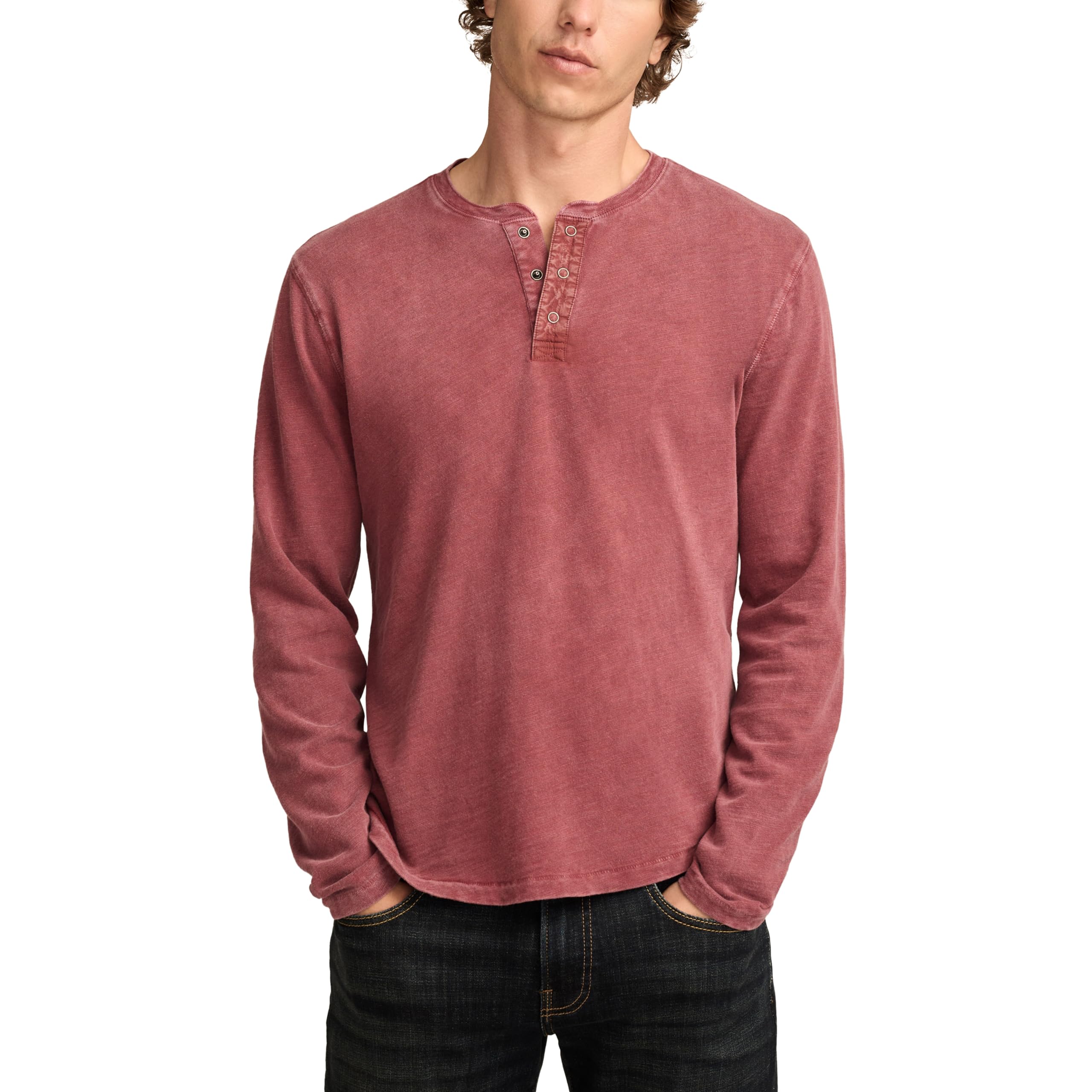 Lucky Brand Men's Weekend Slub Jersey Long Sleeve Henley