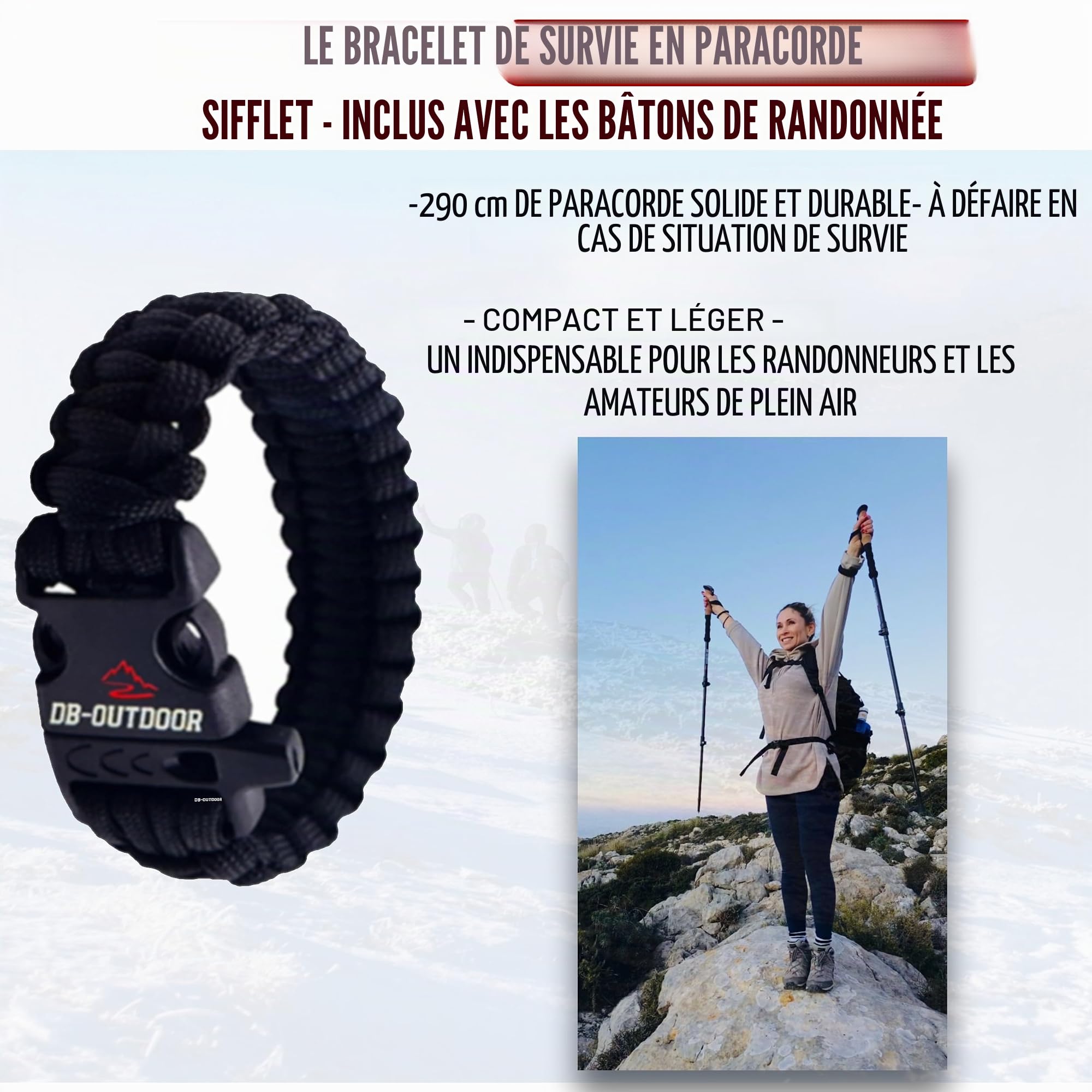 Bâtons de marche de randonnée pour homme et femme – 2 bâtons de randonnée nordique ultralégers en aluminium 7075 pour homme, poignée en liège naturel et verrouillage à rabat en métal pour