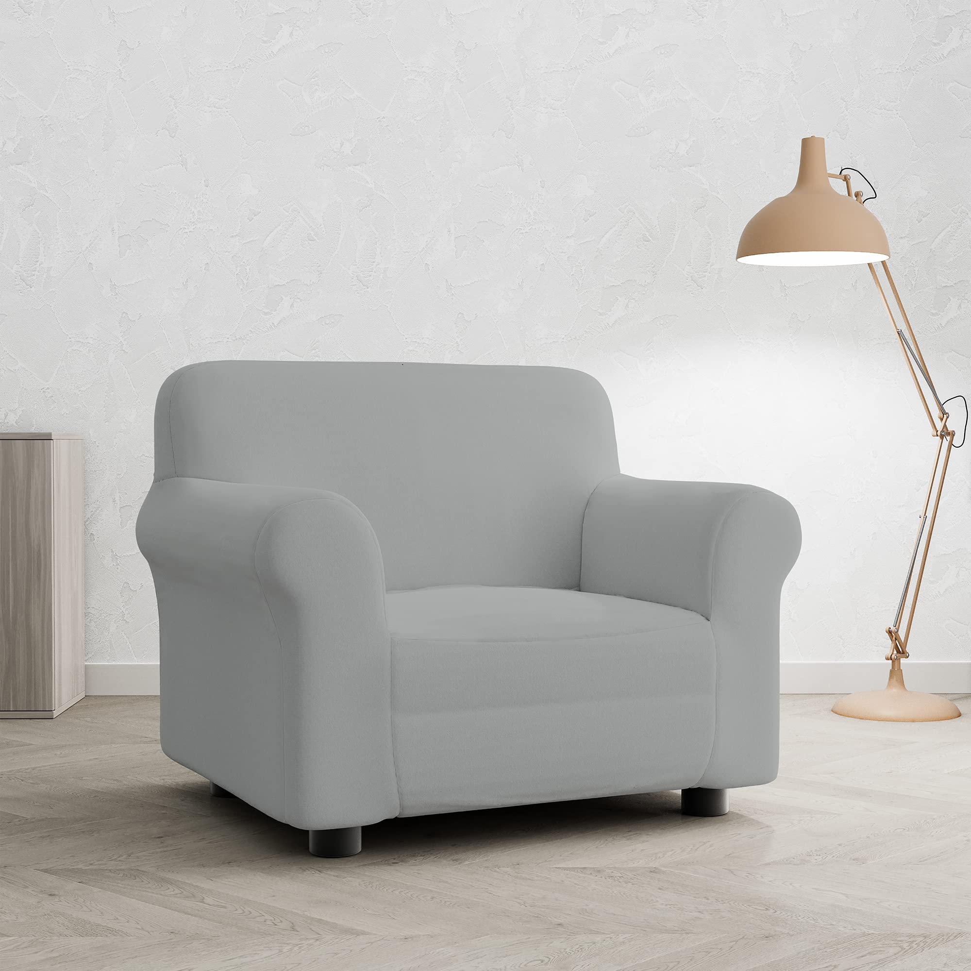 Italian Bed Linen PreTTY Bi-Elastic Sofa Cover Extendible Light Grey 1 Seater
